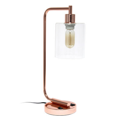 All the Rages Lalia Home Usb Port With Modern Glass Shade Desk Lamp