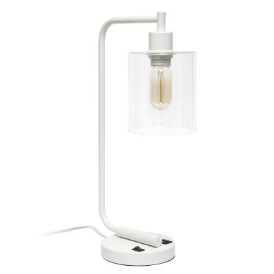All the Rages Lalia Home Usb Port With Modern Glass Shade Desk Lamp