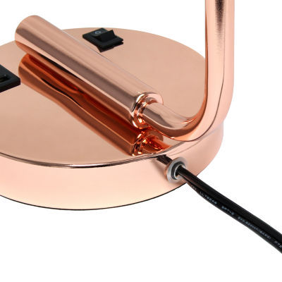 All the Rages Lalia Home Usb Port With Modern Glass Shade Desk Lamp