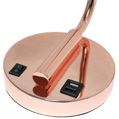 All the Rages Lalia Home Usb Port With Modern Glass Shade Desk Lamp