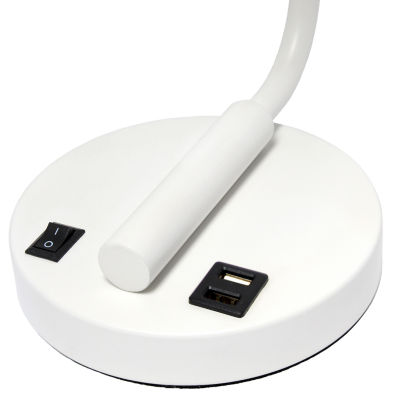 All the Rages Lalia Home Usb Port With Modern Glass Shade Desk Lamp