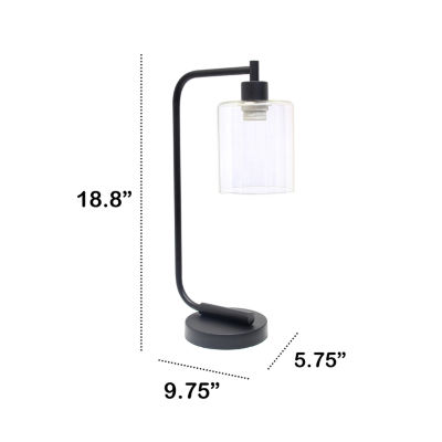 All the Rages Lalia Home Glass Shade Modern Desk Lamp