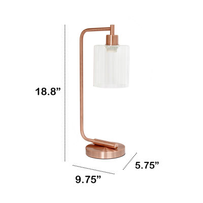 All the Rages Lalia Home Glass Shade Modern Desk Lamp