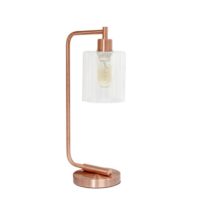 All the Rages Lalia Home Glass Shade Modern Desk Lamp