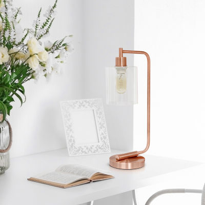 All the Rages Lalia Home Glass Shade Modern Desk Lamp