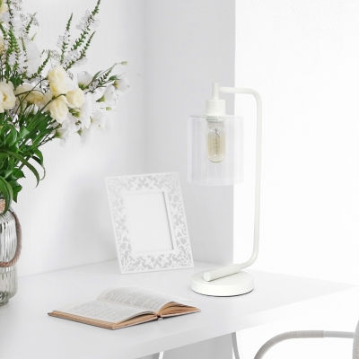 All the Rages Lalia Home Glass Shade Modern Desk Lamp