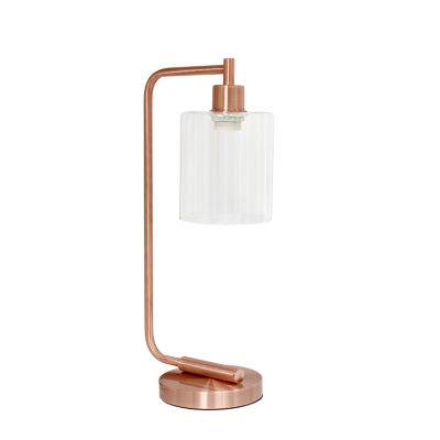 All the Rages Lalia Home Glass Shade Modern Desk Lamp