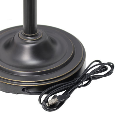 All the Rages Lalia Home Marble Glass Shades With Reading Light Torchiere Floor Lamp