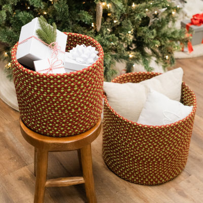 Colonial Mills Holiday Vibes Diamond Weave Round Basket