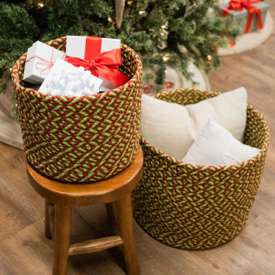 Colonial Mills Holiday Vibes Modern Weave Round Basket