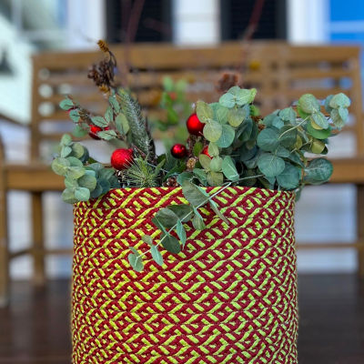 Colonial Mills Holiday Vibes Modern Weave Round Decorative Basket