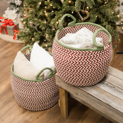 Colonial Mills Kringle Christmas Floor Round Decorative Basket