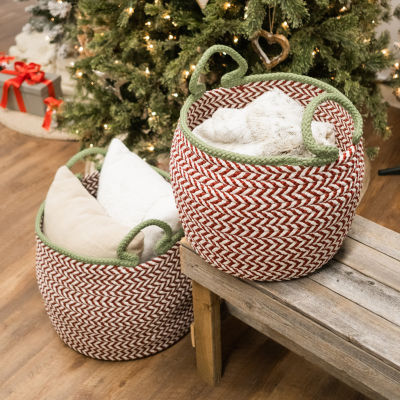 Colonial Mills Kringle Christmas Floor Round Basket