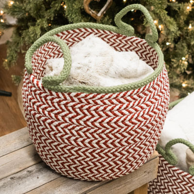 Colonial Mills Kringle Christmas Floor Round Decorative Basket