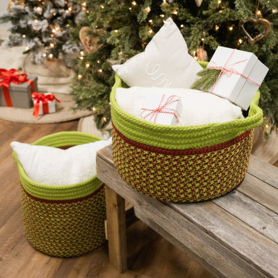 Colonial Mills Merry & Bright Houndstooth Round Basket