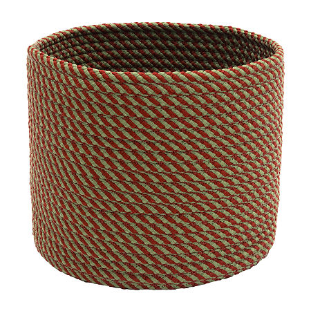 Colonial Mills Twisted Christmas Woven Round Basket, One Size, Red