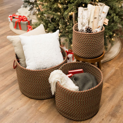 Colonial Mills Twisted Christmas Woven Round Basket