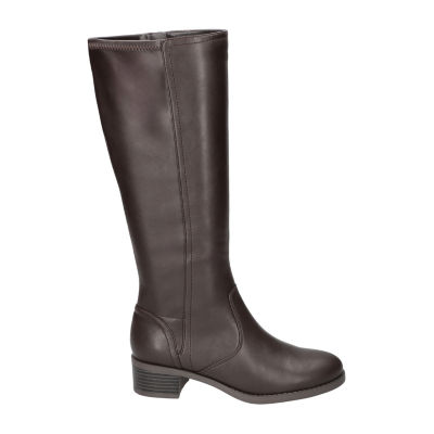 Easy Street Womens Tucker Plus Extra Wide Calf Stacked Heel Riding Boots