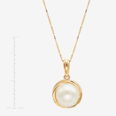 Certified Sofia™ Cultured Freshwater Pearl 10K Gold Knot Pendant