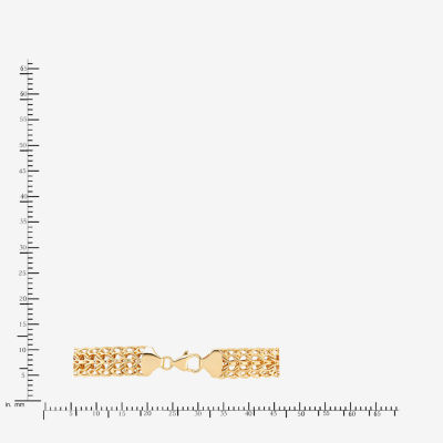 Womens 10K Gold Hollow Link Chain Bracelet