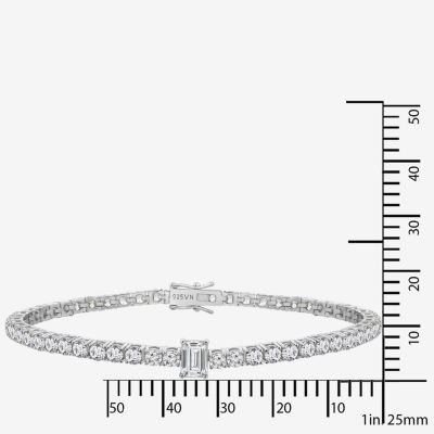 Diamonart White Cubic Zirconia Sterling Silver Infinity 7.25 Inch Tennis Bracelet