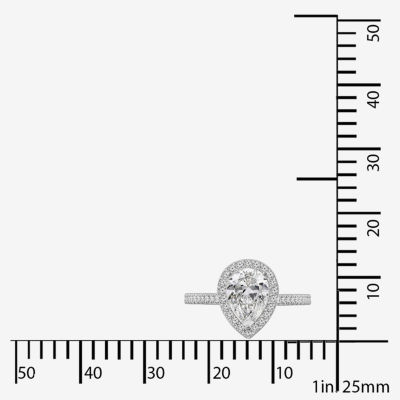 Diamonart Womens Cubic Zirconia Sterling Silver Side Stone Engagement Ring