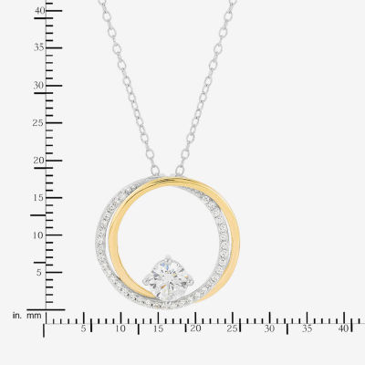 DiamonArt® White Cubic Zirconia 14K Gold Over Silver Round 2-pc. Jewelry Set