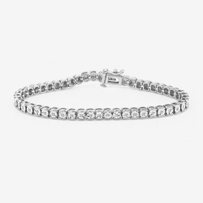 Womens 1/4 CT. T.W. Lab Grown White Diamond Sterling Silver 7.25 Inch Tennis Bracelet