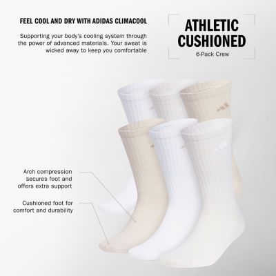 adidas Cushion 6 Pair Crew Socks Mens