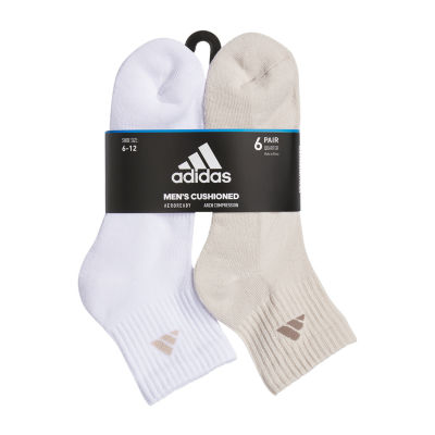 adidas Cushion 6 Pair Quarter Ankle Socks Mens