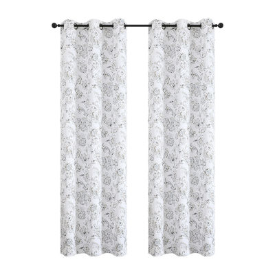 Regal Home Kelvis Printed Energy Saving Blackout Grommet Top Set of 2 Curtain Panel