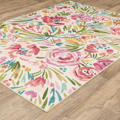 Covington Home Florentina Floral Array Indoor Oudoor Rectangular Area Rug