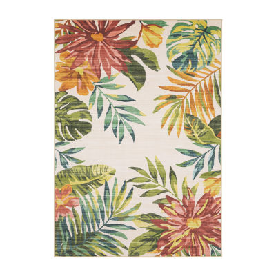 Covington Home Florentina Tropical Floral Indoor Outdoor Rectangular Area Rug