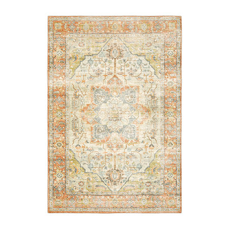 Covington Home Sierra Vintage Medallion Indoor Rectangular Area Rug, One Size, Orange