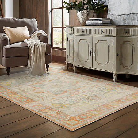 Covington Home Sierra Vintage Medallion Indoor Rectangular Area Rug, One Size, Orange