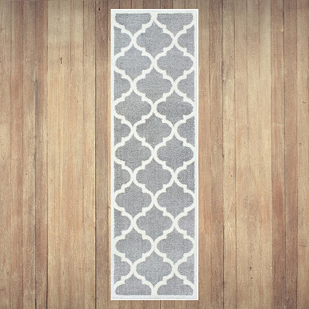 Covington Home Vienna Scalloped Lattice 27X90 Indoor Rectangular Runner, One Size, Gray