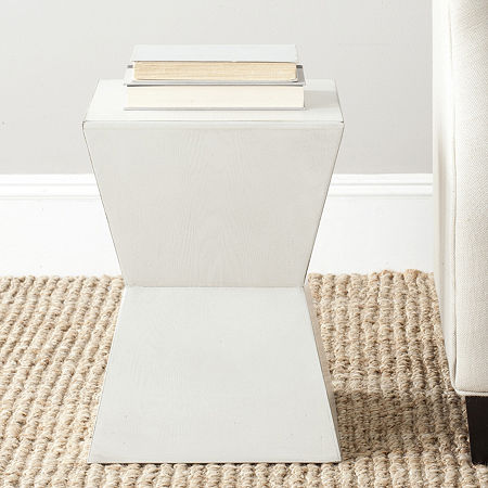 Lotem Curved Square Top Accent Table, One Size, White