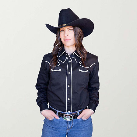 Western Express Womens Western Shirt Medium Black