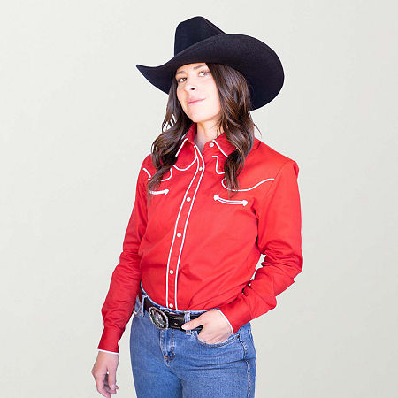 Western Express Womens Western Shirt Large Red