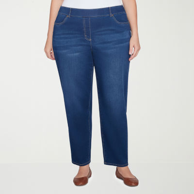 Alfred Dunner Womens Straight Pull-On Pants