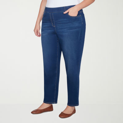 Alfred Dunner Womens Straight Pull-On Pants