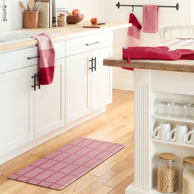 Town And Country Windowpane Stripe 18" X 39" Indoor Rectangular Kitchen Mat