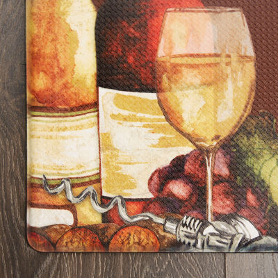 Nicole Miller Wine Lover Words 20" X 39" Indoor Rectangular Kitchen Mat