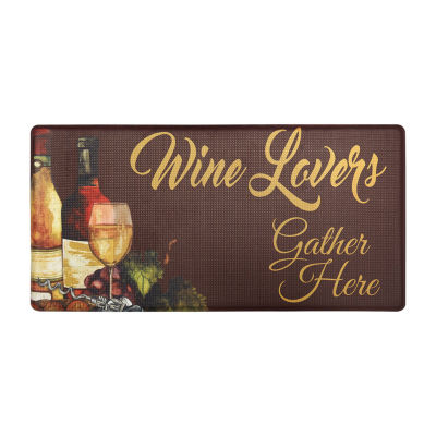 Nicole Miller Wine Lover Words 20" X 39" Indoor Rectangular Kitchen Mat