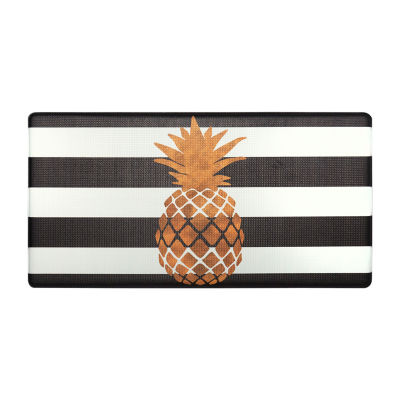 Nicole Miller Pineapple Novelty 20" X 39" Indoor Rectangular Kitchen Mat