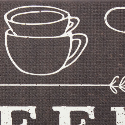 Nicole Miller Coffee Words 20" X 39" Indoor Rectangular Kitchen Mat