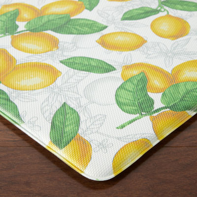 Martha Stewart Lots Of Lemons Floral Indoor Rectangular Kitchen Mat