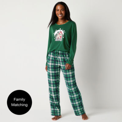 North Pole Trading Co. Womens Tall Crew Neck Long Sleeve Pant Pajama Set