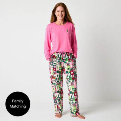 North Pole Trading Co. Womens Tall Crew Neck Long Sleeve 2-pc. Pant Pajama Set