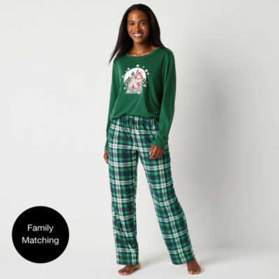 North Pole Trading Co. Womens Crew Neck Long Sleeve Pant Pajama Set